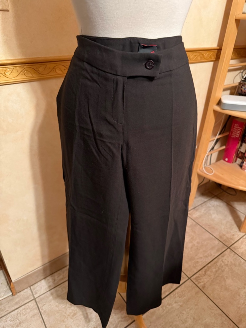 Italian NWT High-Waist Black Wide-Leg Trousers